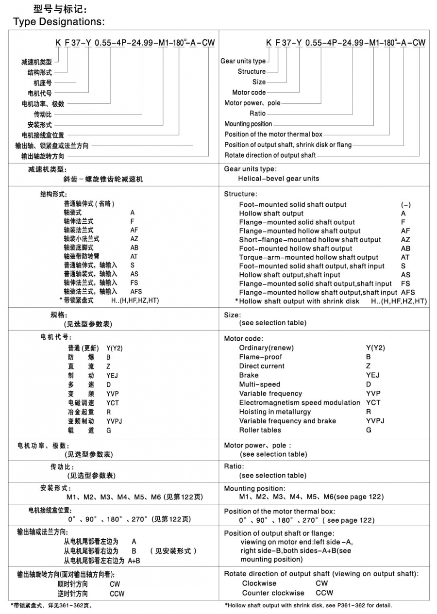 k系列螺旋錐齒輪減速機(jī)型號(hào)